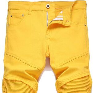 NWT RXXKKK Men's Classic Zipper Biker Regular Fit Flex Jean